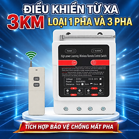 Bộ Remote Điều Khiển Từ Xa 3km 22kW - Bảo Vệ Chống Mất Pha Thông Minh, Tải 1 Pha & 3 Pha Siêu Khỏe