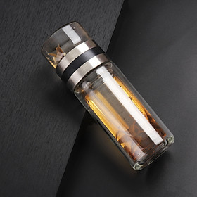 Mua Bình lọc trà  pha trà 2 tầng  Bình thủy tinh 2 lớp có lọc trà inox 304 dung tích 500ml - Hàng chính hãng