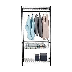 Mua Kệ Treo Quần Áo GRETEL 90x45x180 cm  khung kim loại  màu đen | Index Living Mall - Phân phối độc quyền tại Việt Nam