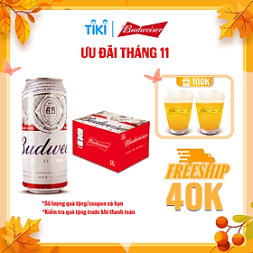 Thùng 12 Lon Bia Budweiser (500ml / Lon)