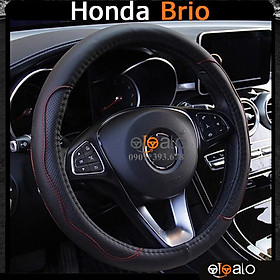 Bọc vô lăng xe ô tô Honda Brio da PU cao cấp - OTOALO