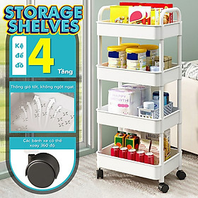[4026] BG Kệ đa năng 3/4/5 - bánh xe, giỏ đựng đồ, Dễ dàng di chuyển giá sách đa năng,Kệ đa năng có bánh xe, di chuyển tiện lợi (hàng nhập khẩu)