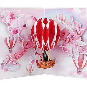 L23-  Thiệp 3D Khinh Khí Cầu Tình Yêu – Love in The Air – Pop Up Card Viethands Giftshop
