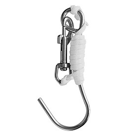 Scuba Diving Reef Drift Hooks With 120cm Line & Stainless Steel Clip, Various Colors