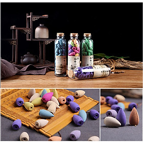 Mua Trầm hương 65 viên loại tốt làm thơm phòng giúp thư giãn đầu óc+ Kèm lọ thủy tinh + Tặng kèm hình dán nam châm