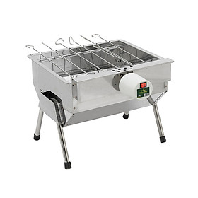 Mua Bếp nướng than hoa  bếp nướng ngoài trời cỡ nhỏ V5  có motor xoay tự động  lò nướng than inox