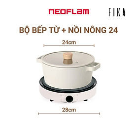 Hình ảnh [Hàng chính hãng] Combo Nồi trung 24cm, bếp từ Neoflam Fika Hàn Quốc, ăn lẩu, nấu hàng ngày, quay Vlog