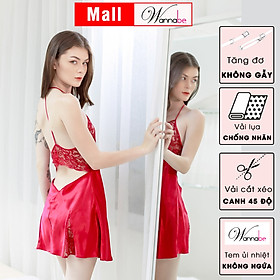 Đầm ngủ WANNABE DNS21 váy ngủ phối ren cúp ngực lưng lai tạo độ trong suốt quyến rũ gợi cảm cho người mặc