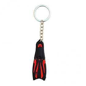3xNovelty Mini Dive Flippers Key Chain Holder Keyring Keychain Red