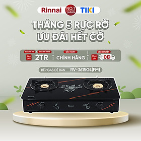 Mua Bếp gas dương Rinnai RV-3615GL(FM) mặt bếp kính và kiềng bếp men - Hàng chính hãng.
