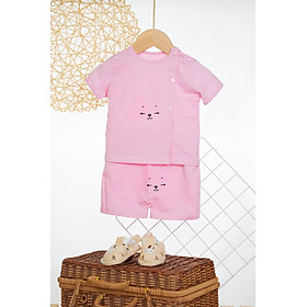 Bộ sơ sinh cotton bác sĩ màu ngắn cho bé - BBC39