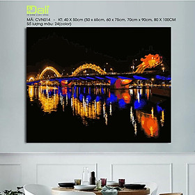 Tranh treo tường tự tô màu số hóa DALI Tranh Cầu Hàm Rồng Đà Nẵng CVN014