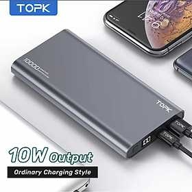 Sạc Dự Phòng TOPK I1006/I1006P 10000mAh Sạc nhanh Hiển thị kỹ thuật số Pin dự phòng cho iPhone HUAWEI Samsung Xiaomi OPPO Vivo Realme - Hàng chính hãng