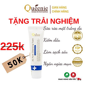 Sữa rửa mặt trắng da, kiềm dầu Queenie AC Pure 20ml