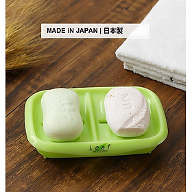 Khay nhựa đựng xà bông tắm, xà phòng rửa tay,..vv Leaf Inomata chia 2 ngăn - Nội địa Nhật Bản