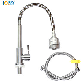 Mua Vòi rửa chén đầu tăng áp thân uốn cong inox 304 Hobby Home Decor LXL