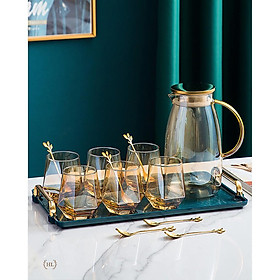 Mua Full Bộ Bình Cốc Thủy Tinh Vàng Hổ Phách Borosilicate Siêu Sang | Trọn Bộ Bình Cốc Đun Trực Tiếp Vàng Nắp Inox 2022