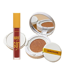 Combo Phấn nước đơn Lemonade Matte Addict Cushion 15g và Son kem lì Want It Got It 5g
