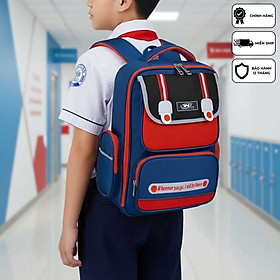 Balo học sinh chống gù cao cấp tiện dụng TNBags Smart Red TN.B 3110, balo bền đẹp, trượt nước, thiết kế hiện đại cho bé!