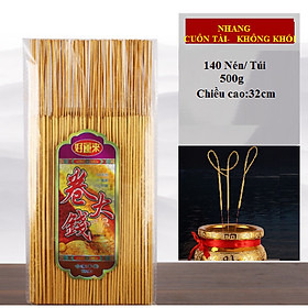 Nhang Thần Tài "Cuộn tàn-Không khói-Thân to" 290 cây/thẻ (chung cư,bàn thờ Phật,Gia tiên...)