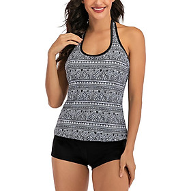 Fun Women Bikini Swimsuit Sling Blackless Tops Shorts Covering Abdomen Swimwear M-4XL