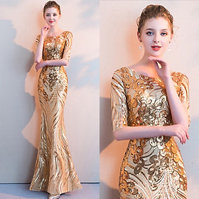 Váy body nhũ kim sa ánh vàng dự tiệc sang trọng quyến rũ V7262  The Queen  Fashion