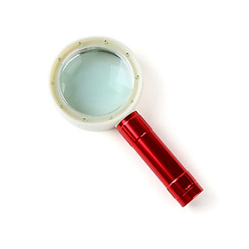 Kính lúp phóng đại 10X cầm tay hỗ trợ đọc sách, cho người cao tuổi có đèn ( Tặng kèm đèn led mini cắm cổng USB ngẫu nhiên )