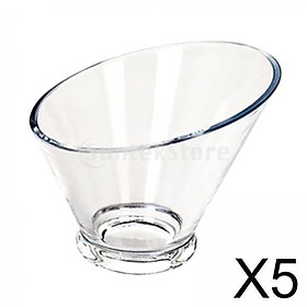 5x Clear Acrylic Salad Bowl Angled Light Weight for Appetizer Family Party