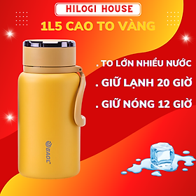 Mua Bình giữ nhiệt 1500ml HiLOGI HOUSE sơn nhám chống trầy xước giữ nhiệt lạnh hơn 24 giờ   giữ nóng hơn 12 giờ   có dây treo