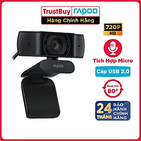 Mua Webcam HD 720P Micro Khử Ồn Kép Góc Rộng 80 Độ RAPOO XW170 - Hàng Chính Hãng