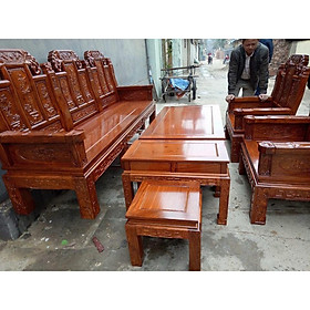 Mua Bộ Bàn Ghế Kiểu Âu Á Hộp Như Ý Voi  Tay Đặc ( gỗ hương vân ) bộ 2m2 và 2m4