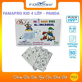 [HỘP-FAMAPRO] Khẩu Trang Kháng Khuẩn Trẻ Em 4 Lớp Famapro/50 cái