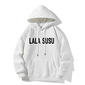 Áo khoác hoodie chui đầu unisex Lala Susu - Áo có mũ form rộng chất vải nỉ bông ngoại phong cách ullzzang 3 màu dáng rộng có mũ trùm đầu thời trang nam nữ in chữ LALA SUSU đường phố trẻ trung tay bồng