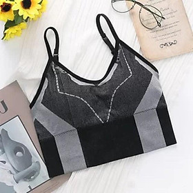 Áo bra gym yoga thể thao dáng crotop caro năng động N097