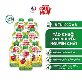 Combo 8 túi Trái Cây Xay Nhuyễn Vị Táo chuối - 100% trái cây thật