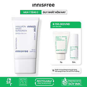 Kem chống nắng dưỡng ẩm & cải thiện nếp nhăn innisfree Hyaluron Moist Sunscreen Essence Texture SPF50+ PA++++ 50 mL