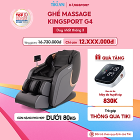 Ghế massage KINGSPORT Standard G4 con lăn di chuyển cổ vai, thiết kế hiện đại 2024, túi khí massage tay dài
