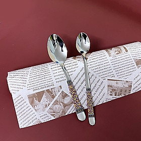 Mua Muỗng Inox 304 Hàng Dày Cán Họa Tiết Hoàng Gia Cổ Điển Sang Trọng