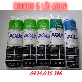 COMBO 5 LÕI LỌC AQUA CAO CẤP ,GỒM 3 SỐ 1,1 SỐ 2 , 1 SỐ 3 DÙNG CHO 9 THÁNG