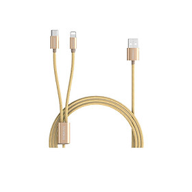 Mua Cáp sạc nhanh Romoss CB21A 2in1 USB to Lightning / Type C dài 1.5m _ Hàng Chính Hãng