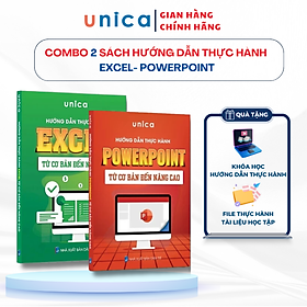 Combo 2 Sách Excel - PowerPoint Unica Giúp Thành Thạo Tin Học Văn Phòng Từ Cơ Bản Đến Nâng Cao Kèm Khóa Học Online