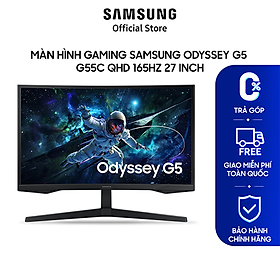 Màn hình Gaming Samsung 27 inch Odyssey G5 G55C QHD 165Hz LS27CG552EEXXV - Hàng chính hãng