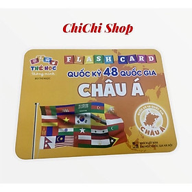 Thẻ Học Thông Minh Cho Bé,Thẻ Học Song Ngữ Flashcard Quốc Kỳ Các Quốc Gia Châu Á