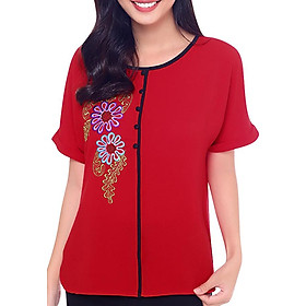Áo Thêu Nút Bọc An Thủy 660 - Đỏ