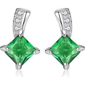 Bông tai nữ hàn quốc cá tính bằng bạc 925 ý đính đá cao cấp thật cho nữ B1462 Bảo Ngọc Jewelry