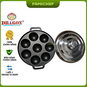 Mua Khuôn bánh khọt chống dính 8 lỗ nắp Inox Dragon D021