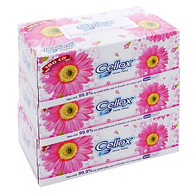 Lốc 3 Hộp Giấy Hộp Cellox Purify 180 Tờ - Màu ngẫu nhiên