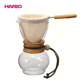 BÌNH LỌC CÀ PHÊ CỔ GỖ Ô-LIU HARIO DRIP POT WOOD NECK NATURAL WOOD DPW-3 3-4 LY