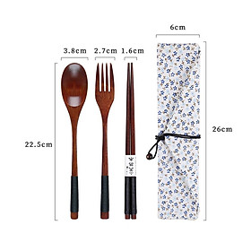 Mua Bộ Thìa Đũa Dĩa Ăn Hoa Quả Bộ Đồ Ăn Cá Nhân Văn Phòng Bằng GỖ Decor Cute