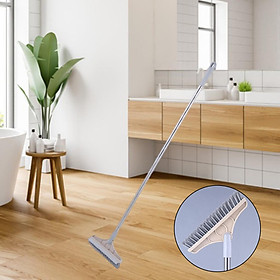 Floor Cleaning Brush 2 in 1 Long Handle Household Cleaning Brush Floor Scrub Brush Rotating Window Cleaner Rubber Wiper